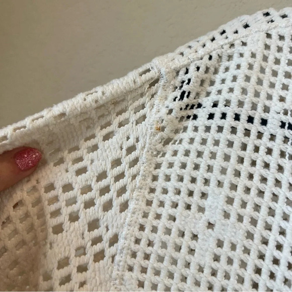 See by Chloe - White Mesh Drawstring Turtleneck Sweater - Picture 6 of 7